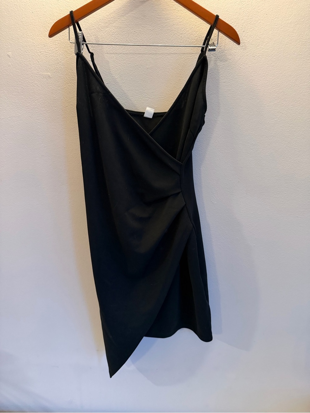Black Wrap Slip Dress - Women's Elegant Evening Dress